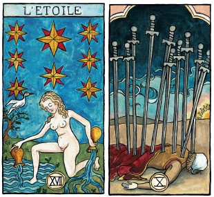 - Illustration pour le jeu de tarot Marseille-Waite  - Illustration pour le jeu de tarot Marseille-Waite