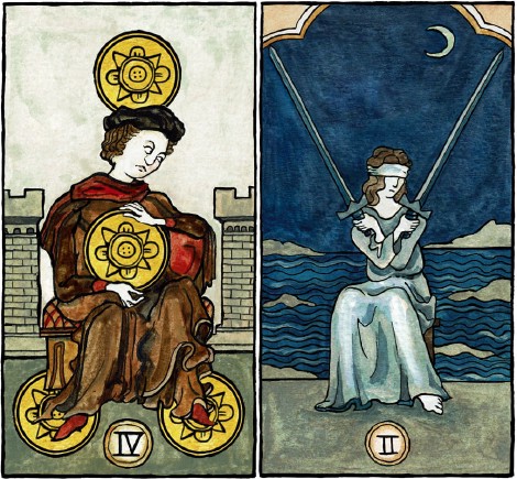 Tarot Marseille-Waite Médiéval - Encres, gouache - 2017