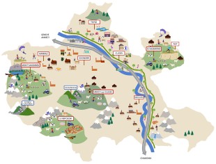 - Carte en Flat Design pour l'Office du Tourisme de Cluses, Arve et Montagnes  - Carte en Flat Design pour l'Office du Tourisme de Cluses, Arve et Montagnes
